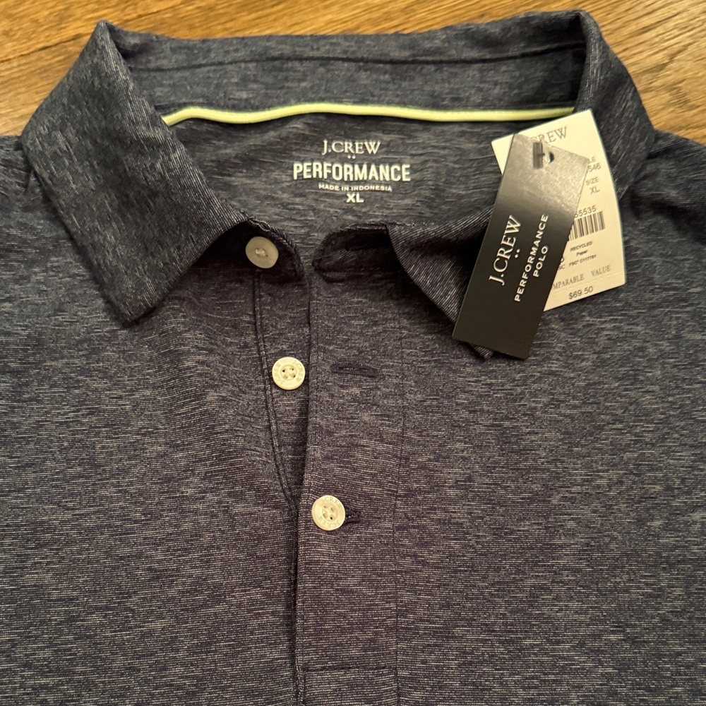 J. Crew Heathered Blue Polo Shirt